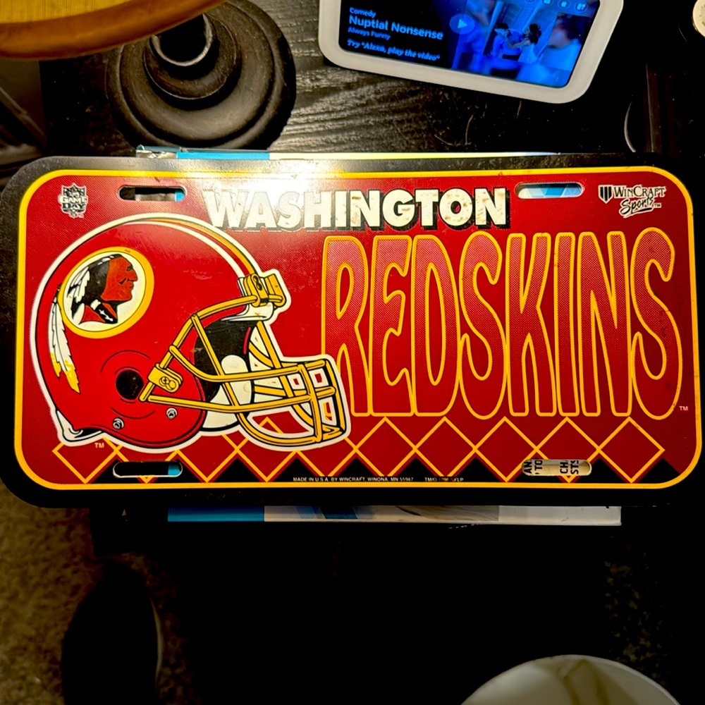 Washington redskins license plate